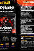 MUTANT Madness Ultra-Concentrated PreWorkout Peach Mango 270 gram - Supplementhane