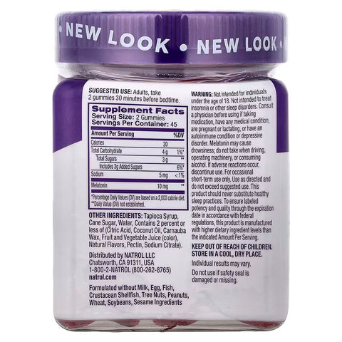 Natrol Melatonin Gummies Strawberry Fall Asleep Faster, Stay Asleep Longer 10 mg 90 Gummies
