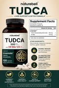 Naturebell TUDCA 500mg with OX Bile 125mg Liver Cleanse Detox & Repair 120 Caps - Supplementhane