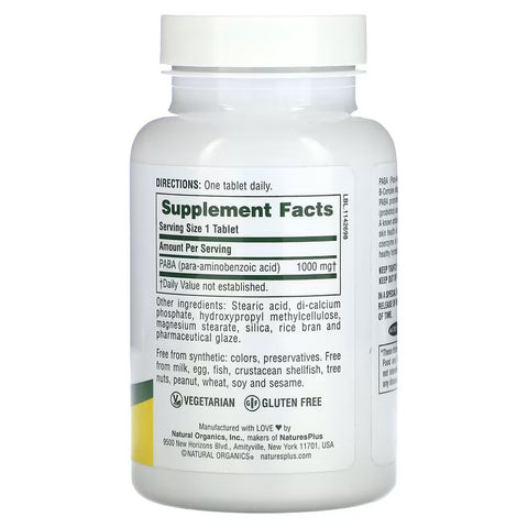 NaturesPlus Sustained Release PABA 1,000 mg 60 Tablet