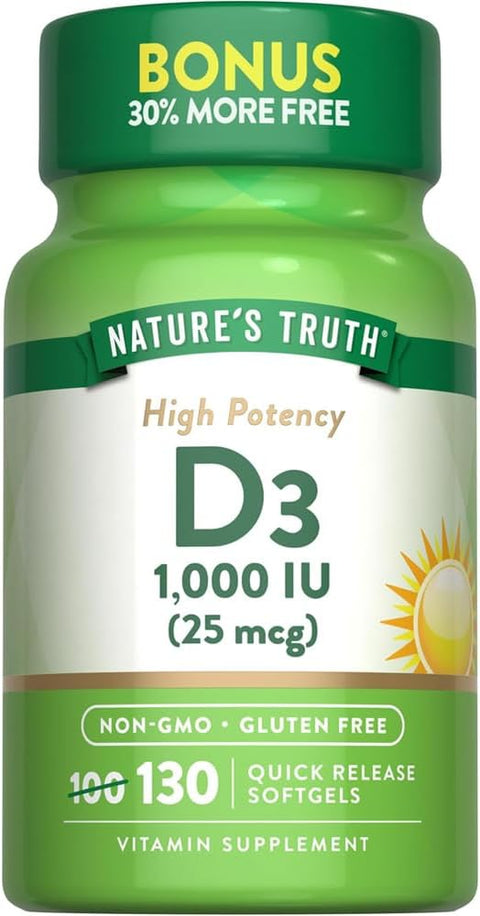 Nature's Truth Vitamin D3 1000 iu 130 Caps