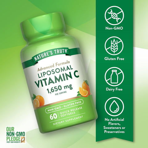 Nature's Truth Liposomal Vitamin C 1650mg 60 Softgels