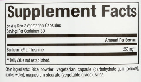 Natural Factors Stress-Relax Suntheanine L-Theanine Mental Calmness and Relaxation 60 Vegetarian Caps