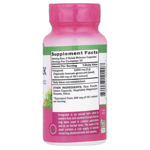 Nature's Truth Fenugreek Çemen Otu 1,000 mg 100 Quick Release Caps