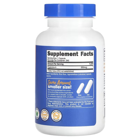 Nutricost Huperzine-A 200 mcg Brain & Cognitive 240 Capsules