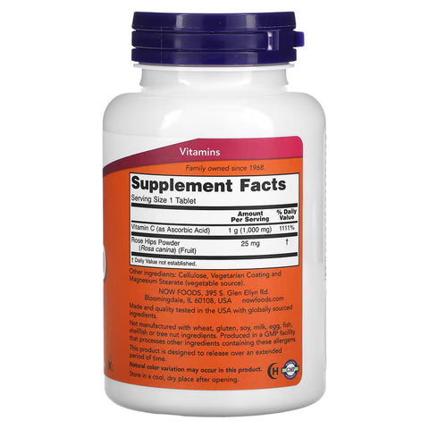 NOW Foods C-1000 Ascorbic Acid Rose Hips Kuşburnu 100 Tablet