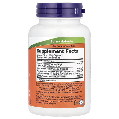 NOW Foods Sleep Gaba Valerian root Kedi otu 90 Veg Caps