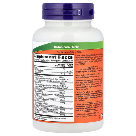 NOW Foods Liver Refresh Milk Thistle Artichoke Glutathione  90 Veg Capsules
