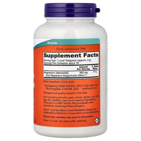 NOW Foods Magnesium Bisglycinate Sleep Powder 227 g