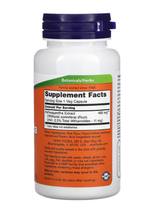 Now Ashwagandha 450Mg 90 Kapsül - Supplementhane
