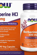 NOW Foods Berberine HCl Glucose Metabolism 500 mg 90 Veg Caps - Supplementhane