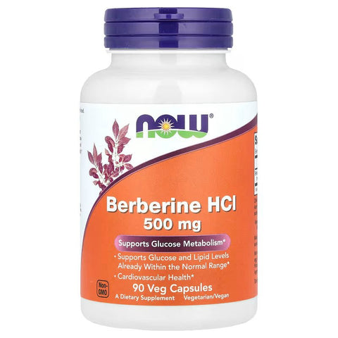 NOW Foods Berberine HCl Glucose Metabolism 500 mg 90 Veg Caps - Supplementhane