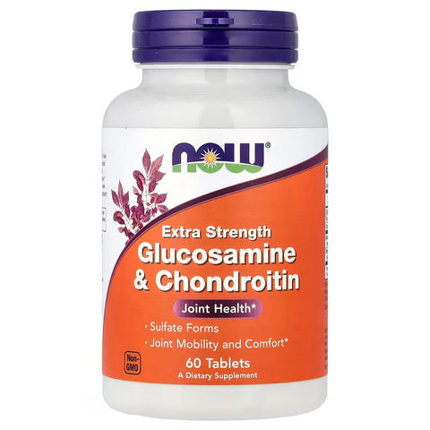 NOW Foods Extra Strength Glucosamine & Chondroitin Joint Health 60 Tablets - Eklem Glukozamin - Supplementhane