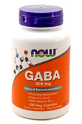 NOW Foods GABA with Vitamin B-6 500 mg 100 Vegetarian Capsules