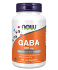 NOW Foods GABA with Vitamin B6 500 mg 200 Veg Capsules