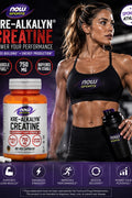 NOW Foods Sports Kre-Alkalyn Creatine Monohydrate Energy Production 120 Veg Caps - Supplementhane