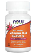 NOW Foods Vitamin D3 Max Potency 50,000 IU 50 Softgels