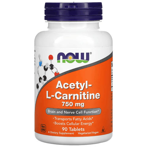 NOW Foods Acetyl-L Carnitine Amino Acid Brain & Cognitive 750 mg 90 Tablet