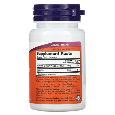 NOW Foods Melatonin 3 mg 90 Lozenges