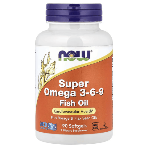 NOW Foods, Super Omega 3-6-9 Fish Oil (EPA DHA) 90 Softgels