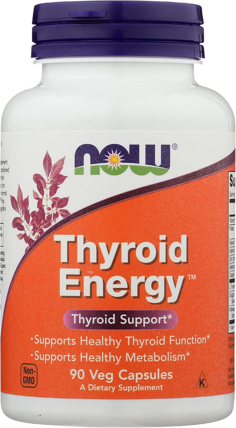 NOW Foods Thyroid Energy L-Tyrosine Copper Vitamin B-6 / B-12 90 Veg Caps