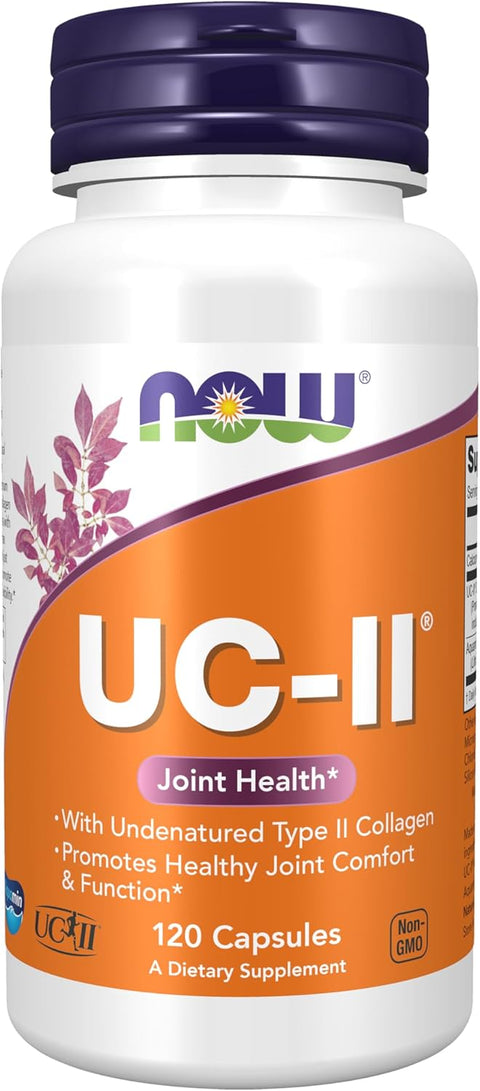 NOW Foods UC-II Collagen Hair, Skin & Nails Undenatured Bone, Joint & Cartilage 120 Veg Caps