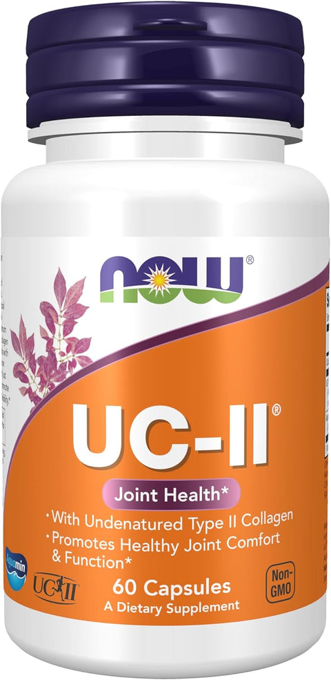 NOW Foods UC-II Collagen Hair, Skin & Nails Undenatured Bone, Joint & Cartilage 60 Veg Caps