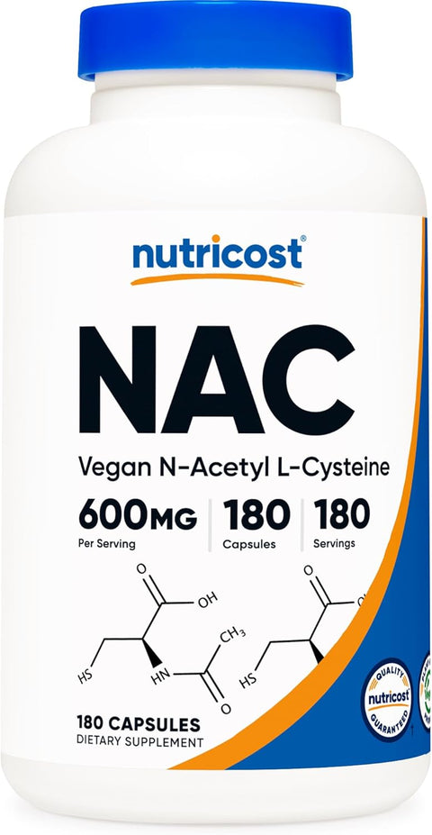 Nutricost N-Acetyl L-Cysteine NAC Antioxidants 600mg 180 Caps