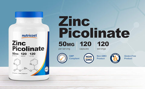 Nutricost Zinc Picolinate 50mg 120 Vegetarian Caps