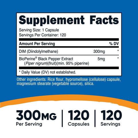 Nutricost DIM 300 Mg 120 Capsules