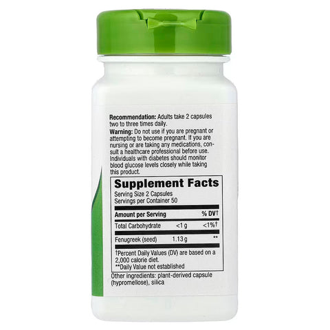Nature's Way Fenugreek Seed Çemen otu Trigonella foenum-graecum 100 Vegan Caps
