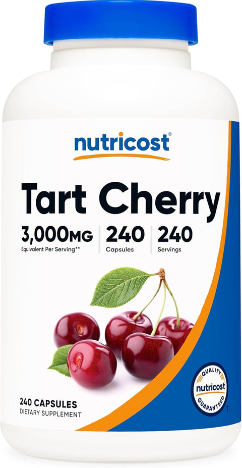Nutricost Tart Cherry Extract 3000mg Greens &amp; Superfoods Antioxidants 10:1 Extract 240 Vegetarian Caps