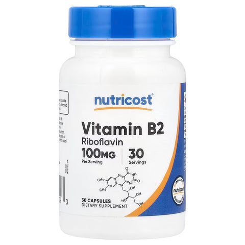 Nutricost Riboflavin Vitamin B2 100 mg 30 Capsules