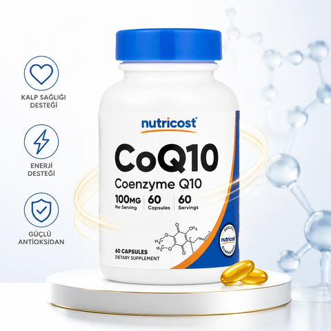 Nutricost CoQ10 Coenzyme Q10 Ubiquinone 100mg 60 Vegetarian Caps