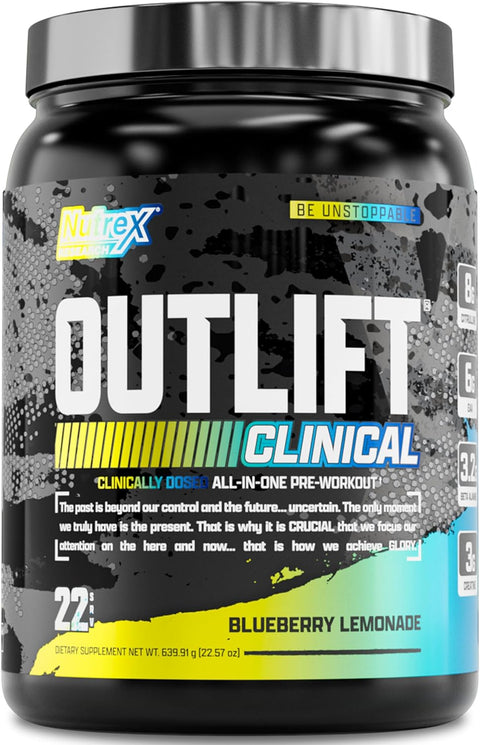 Nutrex Research Outlift Clinical Pump PreWorkout With Creatine EAA Amino Acid Complex 630 Gr