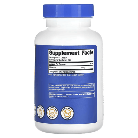 Nutricost Melatonin Sleep support 20 Mg 240 Tablet