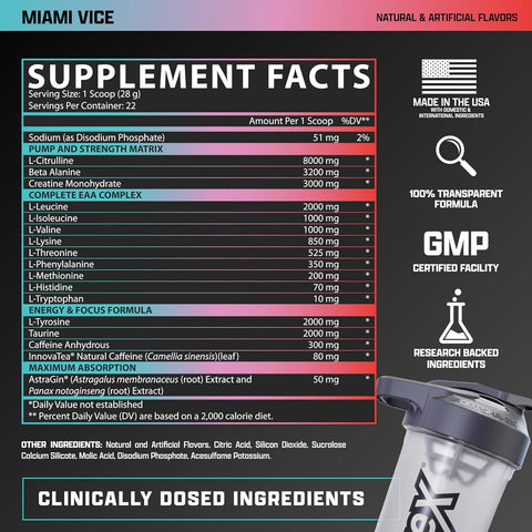 Nutrex Research Outlift Clinical Pump PreWorkout With Creatine EAA Amino Acid Complex 630 Gr