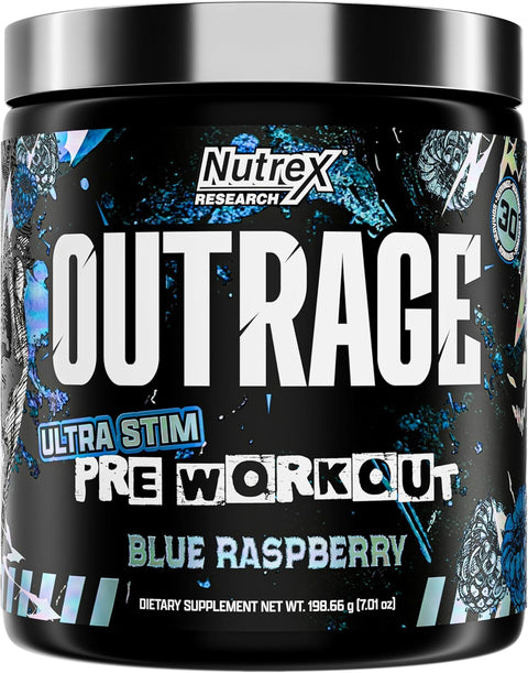 Nutrex Outrage Ultra HIGH STIM PreWorkout Caffeine L-Citrulline Beta-Alanine Creatine Energy Focus