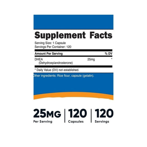 Nutricost 25 mg DHEA 120 Capsules