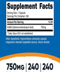 Nutricost GABA 750 MG 240 CAPSUL