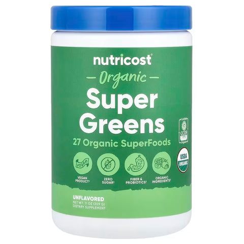 Nutricost Organic Super Greens Super Foods 309 Gram