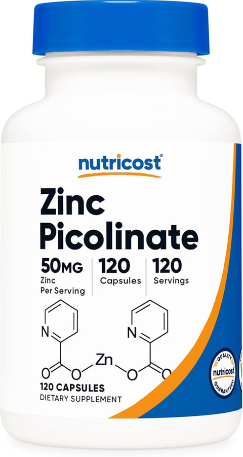 Nutricost Zinc Picolinate 50mg 120 Vegetarian Caps