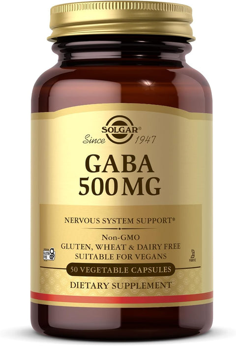 Solgar GABA 500 mg Relaxation & Nervous System 50 Vegetable Caps