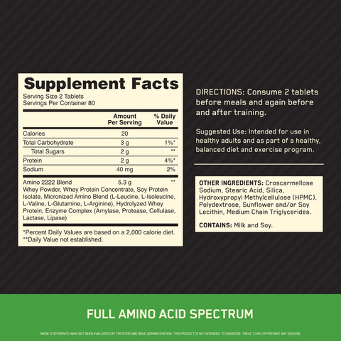 Optimum Superior Amino 2222 160 Tablets 80 servis