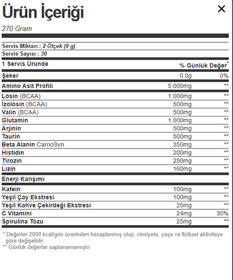 Optimum Essential Amino Energy 270 Gr
