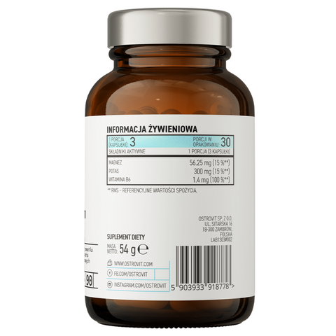 OstroVit Magnesium Citrate + Potassium + B6 P-5-P 90 Caps