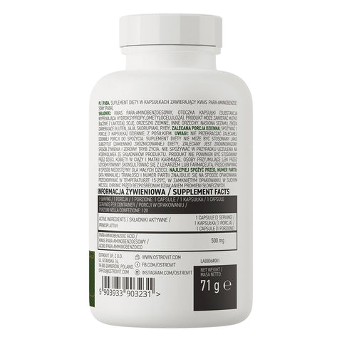 OstroVit PABA Folik asidin öncüsü 500 mg 120 caps