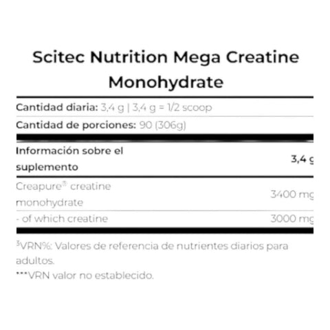 Scitec Mega Creatine Monohydrate 306 gr. - 90 SERVİS