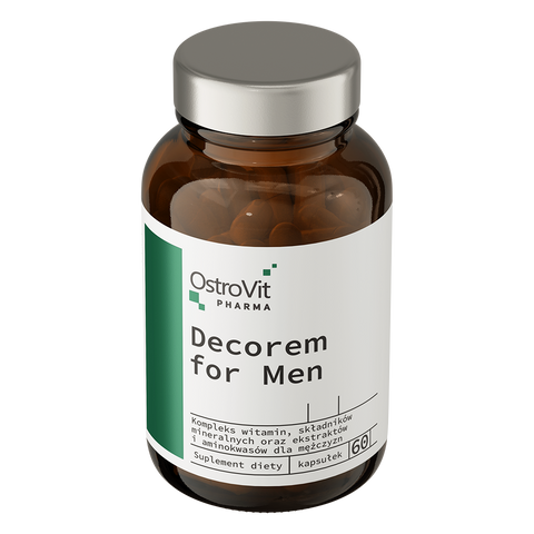 Ostrovit Decorem For Men Vitamin 60 caps (L-theanine+Zinc+L-tyrosine+vitamin C+D3+niacin+Kelp+B12)