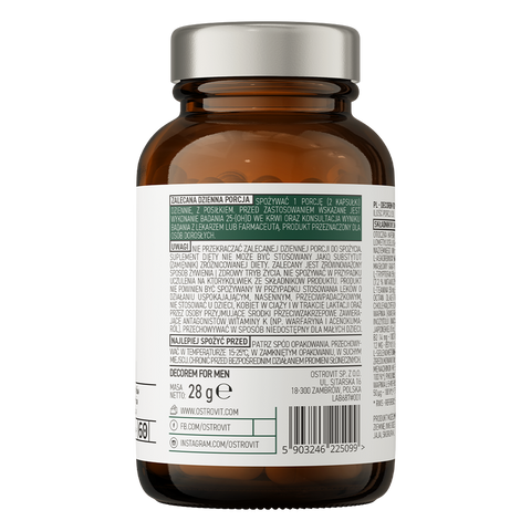Ostrovit Decorem For Men Vitamin 60 caps (L-theanine+Zinc+L-tyrosine+vitamin C+D3+niacin+Kelp+B12)